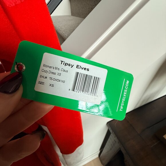 NWT Tipsy Elves Mrs Claus Cozy Zip Up Dress XS - Picture 6 of 7